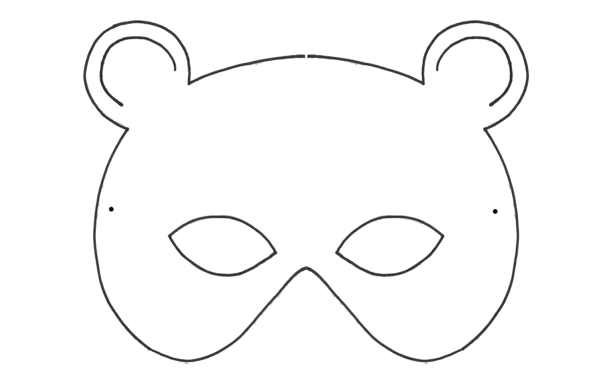 Maschera orso da colorare • Disegni da Colorare